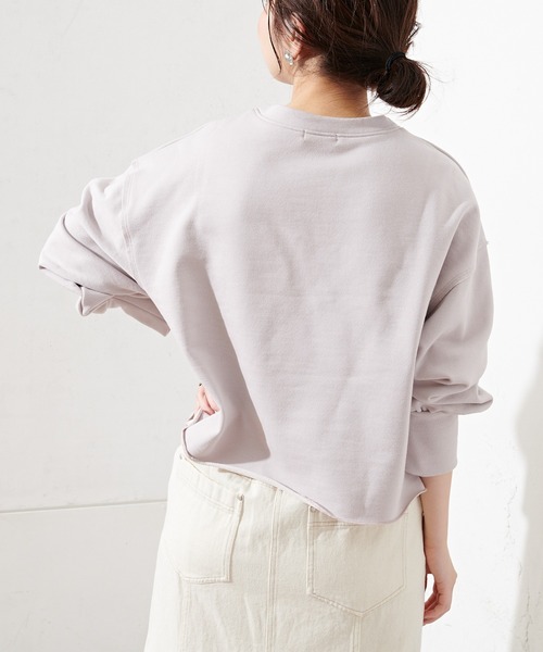 natural couture（ナチュラルクチュール）の「春めき配色裏毛ショートプルオーバー（スウェット・レディース・ミント/サックスブルー/ラベンダー/ピンク・FREE）」の17枚目の写真