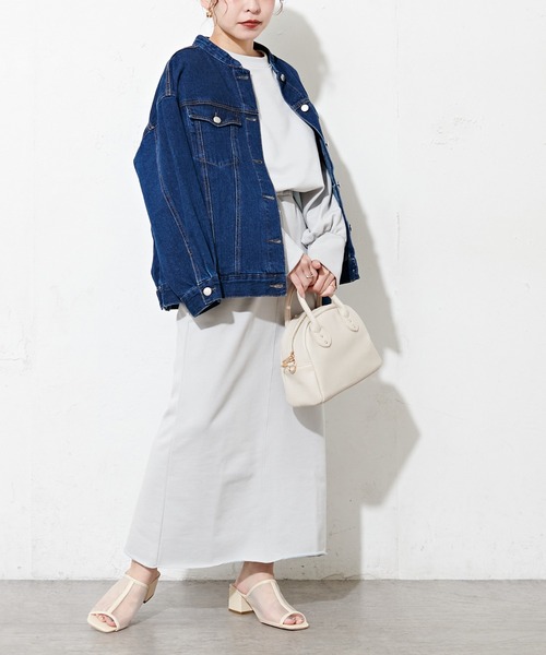 natural couture（ナチュラルクチュール）の「春めき配色裏毛ショートプルオーバー（スウェット・レディース・ミント/サックスブルー/ラベンダー/ピンク・FREE）」の10枚目の写真