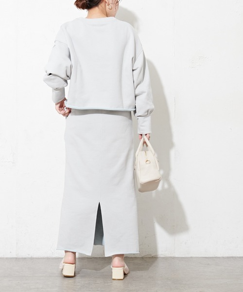 natural couture（ナチュラルクチュール）の「春めき配色裏毛ショートプルオーバー（スウェット・レディース・ミント/サックスブルー/ラベンダー/ピンク・FREE）」の14枚目の写真