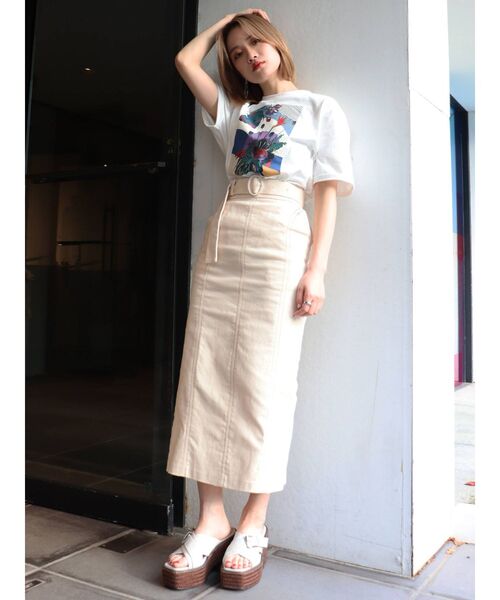 MURUA（ムルーア）の「ペインティングTシャツ（Tシャツ/カットソー・レディース・ホワイト/モカ・FREE）」の6枚目の写真