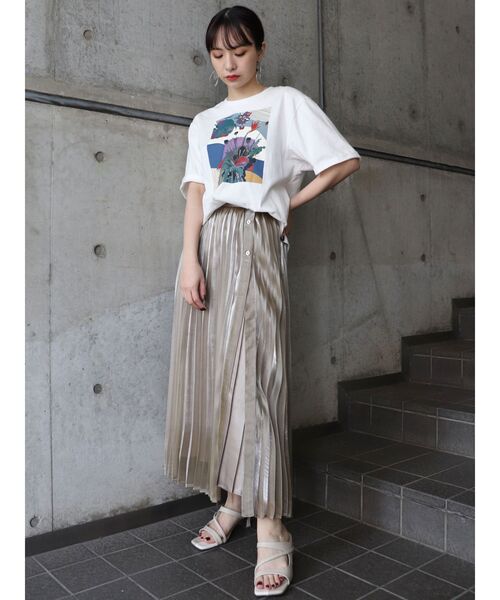 MURUA（ムルーア）の「ペインティングTシャツ（Tシャツ/カットソー・レディース・ホワイト/モカ・FREE）」の7枚目の写真