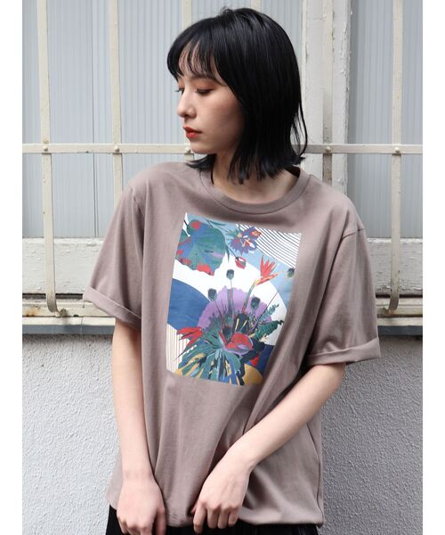 MURUA（ムルーア）の「ペインティングTシャツ（Tシャツ/カットソー・レディース・ホワイト/モカ・FREE）」の8枚目の写真