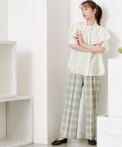 POU DOU DOU（プードゥドゥ）の「シアーケープブラウス（シャツ/ブラウス・レディース・アイボリー/ミント/モカ・3）」の17枚目の写真