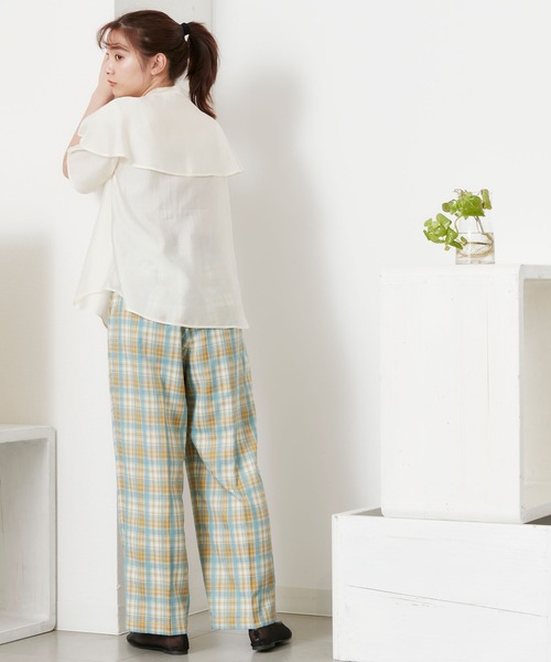 POU DOU DOU（プードゥドゥ）の「シアーケープブラウス（シャツ/ブラウス・レディース・アイボリー/ミント/モカ・3）」の19枚目の写真