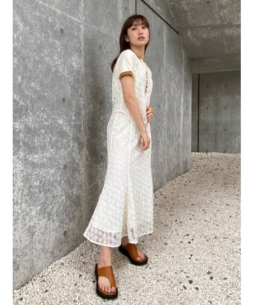 MOUSSY（マウジー）の「LACE PANEL LONG スカート（スカート）」 - WEAR