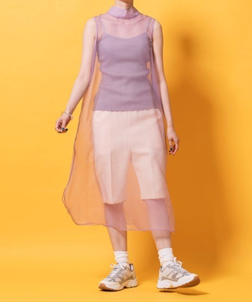 lautreamont BLEUBLANC(ロートレアモンブルーブラン)の「シアーオーガンジーワンピース(ワンピース・レディース・ベージュ/パープル/ネイビー・9号)」の3枚目の写真