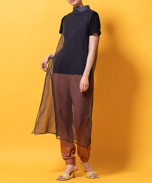 lautreamont BLEUBLANC(ロートレアモンブルーブラン)の「シアーオーガンジーワンピース(ワンピース・レディース・ベージュ/パープル/ネイビー・9号)」の2枚目の写真