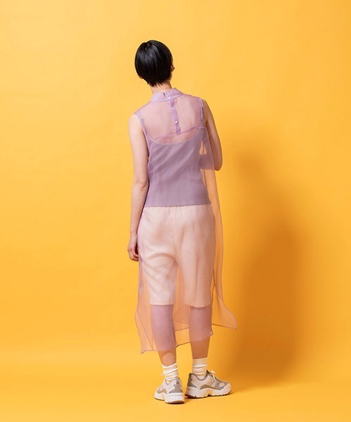 lautreamont BLEUBLANC(ロートレアモンブルーブラン)の「シアーオーガンジーワンピース(ワンピース・レディース・ベージュ/パープル/ネイビー・9号)」の5枚目の写真