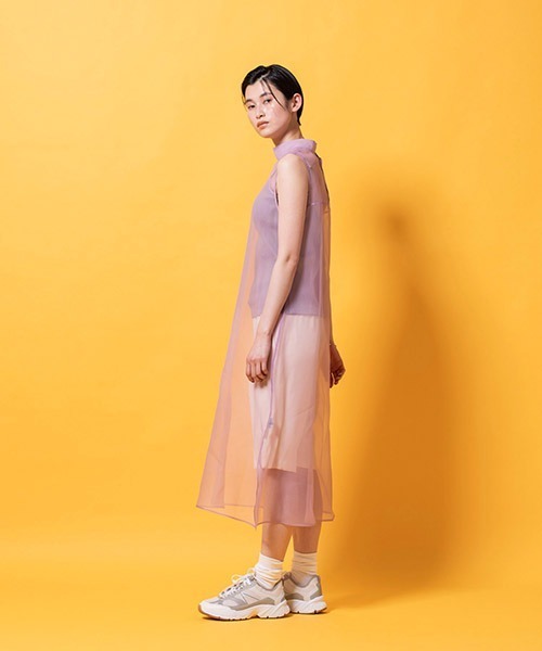 lautreamont BLEUBLANC(ロートレアモンブルーブラン)の「シアーオーガンジーワンピース(ワンピース・レディース・ベージュ/パープル/ネイビー・9号)」の6枚目の写真