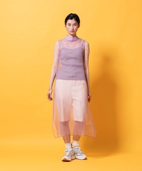 lautreamont BLEUBLANC(ロートレアモンブルーブラン)の「シアーオーガンジーワンピース(ワンピース・レディース・ベージュ/パープル/ネイビー・9号)」の7枚目の写真