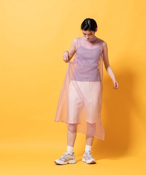 lautreamont BLEUBLANC(ロートレアモンブルーブラン)の「シアーオーガンジーワンピース(ワンピース・レディース・ベージュ/パープル/ネイビー・9号)」の10枚目の写真
