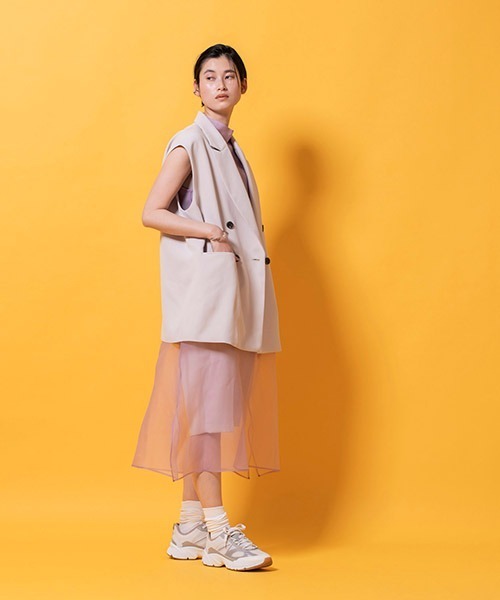 lautreamont BLEUBLANC(ロートレアモンブルーブラン)の「シアーオーガンジーワンピース(ワンピース・レディース・ベージュ/パープル/ネイビー・9号)」の12枚目の写真