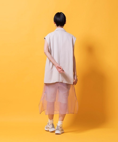 lautreamont BLEUBLANC(ロートレアモンブルーブラン)の「シアーオーガンジーワンピース(ワンピース・レディース・ベージュ/パープル/ネイビー・9号)」の13枚目の写真