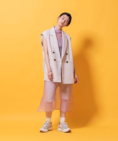 lautreamont BLEUBLANC(ロートレアモンブルーブラン)の「シアーオーガンジーワンピース(ワンピース・レディース・ベージュ/パープル/ネイビー・9号)」の15枚目の写真