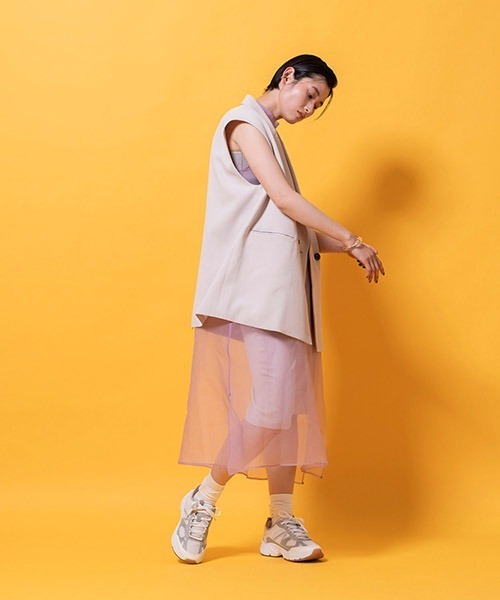 lautreamont BLEUBLANC(ロートレアモンブルーブラン)の「シアーオーガンジーワンピース(ワンピース・レディース・ベージュ/パープル/ネイビー・9号)」の16枚目の写真