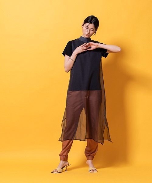 lautreamont BLEUBLANC(ロートレアモンブルーブラン)の「シアーオーガンジーワンピース(ワンピース・レディース・ベージュ/パープル/ネイビー・9号)」の20枚目の写真