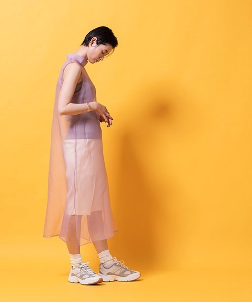 lautreamont BLEUBLANC(ロートレアモンブルーブラン)の「シアーオーガンジーワンピース(ワンピース・レディース・ベージュ/パープル/ネイビー・9号)」の8枚目の写真