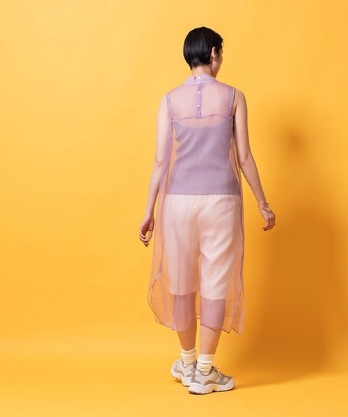 lautreamont BLEUBLANC(ロートレアモンブルーブラン)の「シアーオーガンジーワンピース(ワンピース・レディース・ベージュ/パープル/ネイビー・9号)」の9枚目の写真