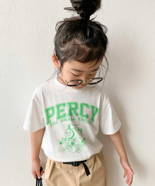 CIAOPANIC TYPY（チャオパニックティピー）の「【きかんしゃトーマス】カレッジプリントTee（Tシャツ/カットソー・キッズ・ホワイト/ブラック/レッド/ブルー/グリーン・90/100/110）」の3枚目の写真