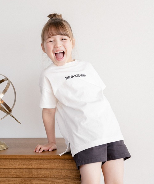 GLOBAL WORK（グローバルワーク）の「【キッズ】シャーベッTEE/ロゴチュニック/947181（Tシャツ/カットソー・キッズ・ホワイト/ダークグレー/ライトパープル/ライトイエロー・110cm/120cm/130cm/140cm/150cm/160cm/100cm）」の8枚目の写真