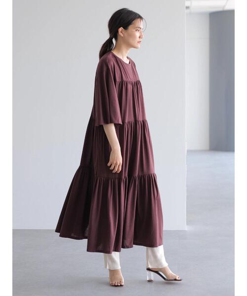 AMERICAN HOLIC(アメリカンホリック)の「ティアードマキシワンピース *●(ワンピース・レディース・ブラック/ブラウン・FREE)」の4枚目の写真