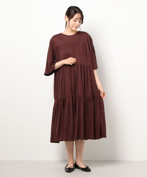 AMERICAN HOLIC(アメリカンホリック)の「ティアードマキシワンピース *●(ワンピース・レディース・ブラック/ブラウン・FREE)」の5枚目の写真