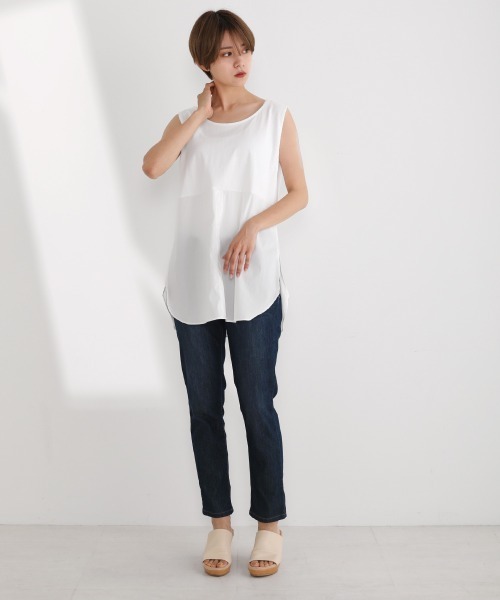 Bou Jeloud（ブージュルード）の「シャツレイヤードインナー（Tシャツ/カットソー・レディース・オフホワイト/A・FREE）」の9枚目の写真