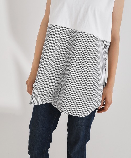 Bou Jeloud（ブージュルード）の「シャツレイヤードインナー（Tシャツ/カットソー・レディース・オフホワイト/A・FREE）」の13枚目の写真