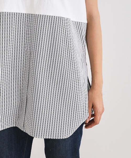 Bou Jeloud（ブージュルード）の「シャツレイヤードインナー（Tシャツ/カットソー・レディース・オフホワイト/A・FREE）」の14枚目の写真