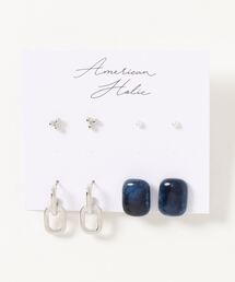 AMERICAN HOLIC | スクエアアクリル&メタルSETピアス(ピアス（両耳用）)