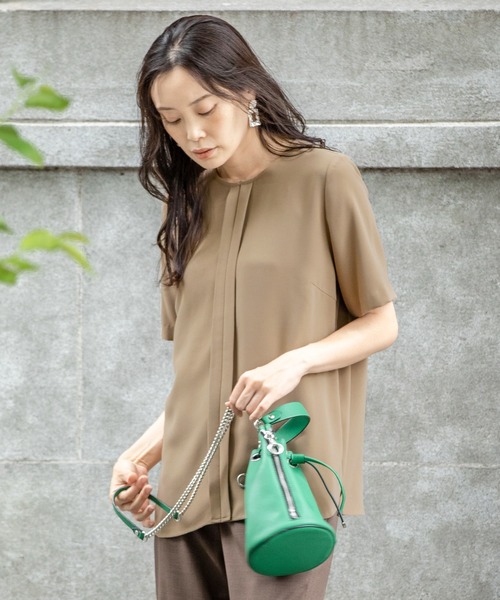 タックプリントブラウス シャツ ブラウス A C Design Design Cubic エーシーデザインバイアルファキュービック のファッション トップス Alpha セール By Alpha