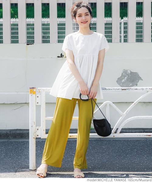 coca（coca）（コカ）の「夏でも快適！とろみセミワイドレギパン（その他パンツ・レディース・ブラック/カーキ/マスタード/ホワイト系その他・ONE SIZE）」の14枚目の写真