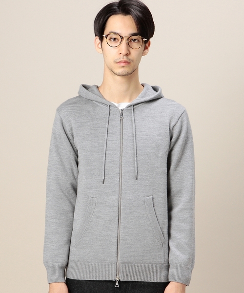 BEAUTY&YOUTH UNITED ARROWS(ビューティーアンドユースユナイテッドアローズ)の「BY ミドルゲージ ニット ジップ パーカー ◆(パーカー・メンズ・グレー/ブラック・LARGE/X-LARGE/SMALL/MEDIUM)」の4枚目の写真