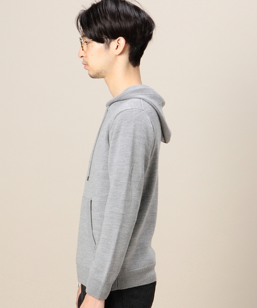 BEAUTY&YOUTH UNITED ARROWS(ビューティーアンドユースユナイテッドアローズ)の「BY ミドルゲージ ニット ジップ パーカー ◆(パーカー・メンズ・グレー/ブラック・LARGE/X-LARGE/SMALL/MEDIUM)」の7枚目の写真