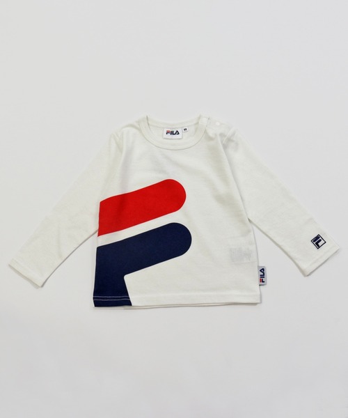 FILA（フィラ）の「FILA/フィラ バリエーション長袖Tシャツ（Tシャツ/カットソー・キッズ・ブラック/ベージュ/ネイビー/オフホワイト/ミント/ホワイト系その他/ブラック系その他/ベージュ系その他/ブルー系その他/ピンク系その他/スモークピンク/ホワイト系その他2/ホワイト系その他3/ブラック系その他2/ブラック系その他3/ベージュ系その他2・80ｃｍ/90cm/110cm/100cm/120cm/130cm）」の4枚目の写真