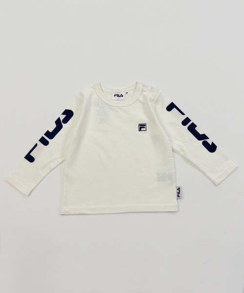 FILA（フィラ）の「FILA/フィラ バリエーション長袖Tシャツ（Tシャツ/カットソー・キッズ・ブラック/ベージュ/ネイビー/オフホワイト/ミント/ホワイト系その他/ブラック系その他/ベージュ系その他/ブルー系その他/ピンク系その他/スモークピンク/ホワイト系その他2/ホワイト系その他3/ブラック系その他2/ブラック系その他3/ベージュ系その他2・80ｃｍ/90cm/110cm/100cm/120cm/130cm）」の5枚目の写真