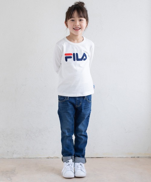 FILA（フィラ）の「FILA/フィラ バリエーション長袖Tシャツ（Tシャツ/カットソー・キッズ・ブラック/ベージュ/ネイビー/オフホワイト/ミント/ホワイト系その他/ブラック系その他/ベージュ系その他/ブルー系その他/ピンク系その他/スモークピンク/ホワイト系その他2/ホワイト系その他3/ブラック系その他2/ブラック系その他3/ベージュ系その他2・80ｃｍ/90cm/110cm/100cm/120cm/130cm）」の21枚目の写真