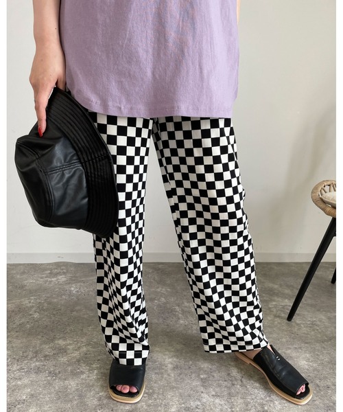 MLI'A（エムリア）の「チェッカーイージー／パンツ（その他パンツ・レディース・ブラック×ホワイト/ブラック系その他/ブラック系その他6・FREE）」の9枚目の写真