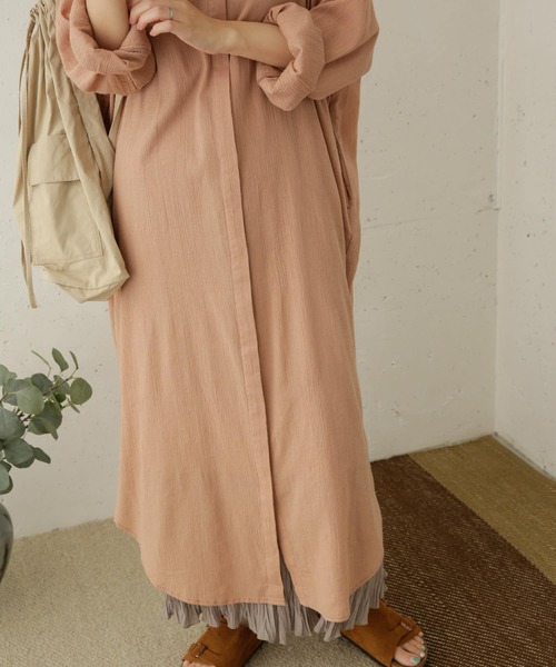 URBAN RESEARCH DOORS(アーバンリサーチドアーズ)の「コットン楊柳ワンピース(ワンピース・レディース・ブラウン/ピンク/ブラック・ONE)」の4枚目の写真