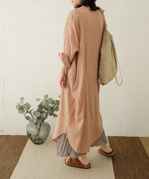 URBAN RESEARCH DOORS(アーバンリサーチドアーズ)の「コットン楊柳ワンピース(ワンピース・レディース・ブラウン/ピンク/ブラック・ONE)」の9枚目の写真