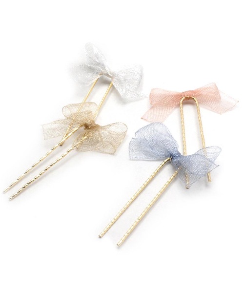 Zoule(ゾーラ)の「Zoule ゾーラ: mini fluffy ribbon ミニ ふわふわリボン Uピンセット(ヘアピン・レディース・ホワイト/ピンク/ゴールド/ブルー・FREE)」の5枚目の写真