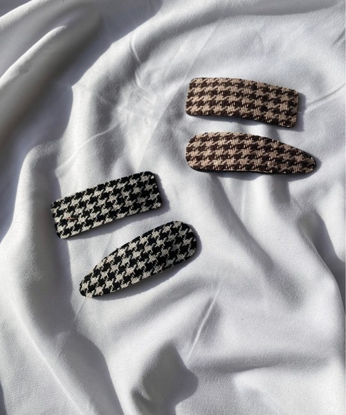 WC(ダブル シー)の「千鳥柄2Pヘアピン(ヘアピン・レディース・ブラック/ブラウン・FREE)」の8枚目の写真