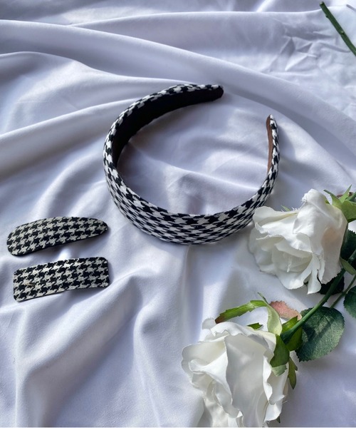 WC(ダブル シー)の「千鳥柄2Pヘアピン(ヘアピン・レディース・ブラック/ブラウン・FREE)」の7枚目の写真