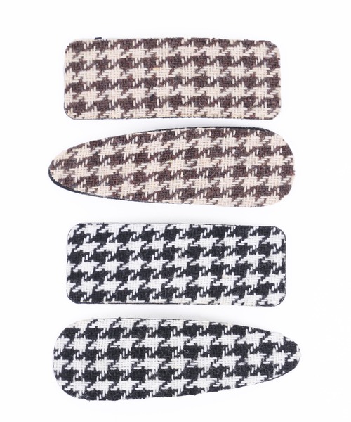 WC(ダブル シー)の「千鳥柄2Pヘアピン(ヘアピン・レディース・ブラック/ブラウン・FREE)」の4枚目の写真