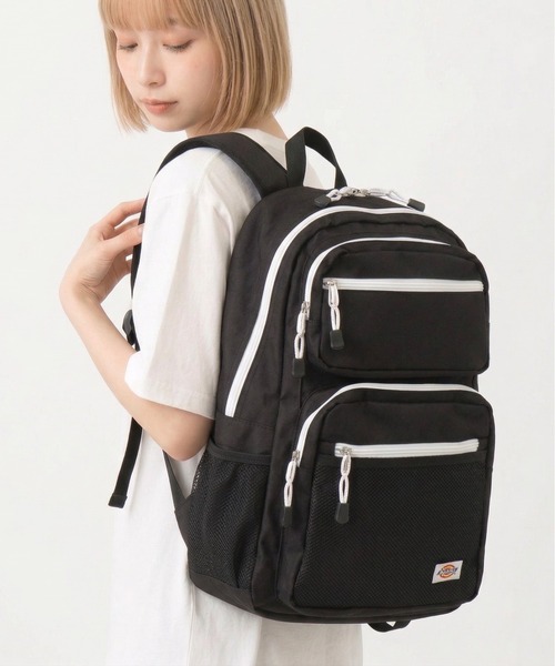 Dickies(ディッキーズ)の「Dickies 2 FRONT POCKET BACKPACK(バックパック/リュック・レディース・ホワイト/ベージュ/ブラック・FREE)」の2枚目の写真