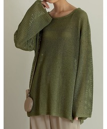 Re:EDIT | 透かし編みワイドスリーブメッシュニット(ニット/セーター)