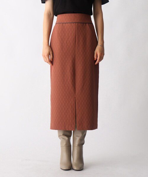 OPAQUE.CLIP（オペークドットクリップ）の「◆配色パイピングJQDタイトスカート（スカート・レディース・ダークオレンジ/ブラック・38/36）」の4枚目の写真