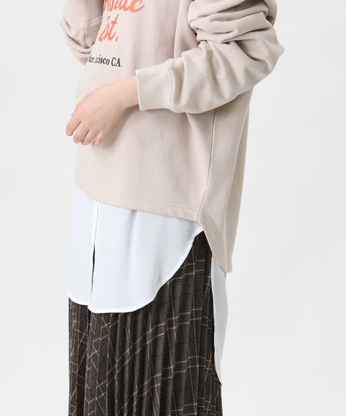 HONEYSUCKLE ROSE（ハニーサックルローズ）の「【HONEYSUCKLE ROSE】フェイクシャツレイヤード（Tシャツ/カットソー・レディース・ホワイト・M/S/L）」の8枚目の写真