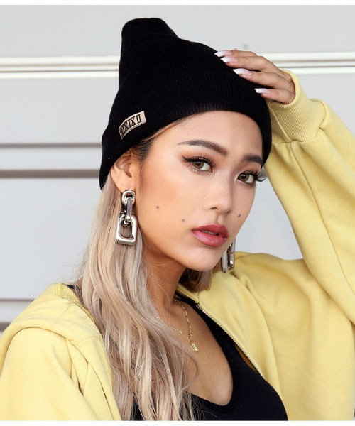 ANAP（アナップ）の「BOXロゴ刺繍ビーニー（ニットキャップ/ビーニー・レディース・ベージュ/ブラック・FREE）」の8枚目の写真