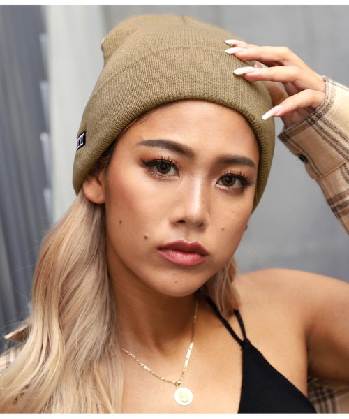 ANAP（アナップ）の「BOXロゴ刺繍ビーニー（ニットキャップ/ビーニー・レディース・ベージュ/ブラック・FREE）」の7枚目の写真